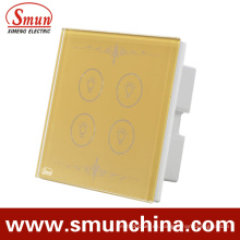 4key Touch Switch Interruptores dorados de la lámpara para la pared